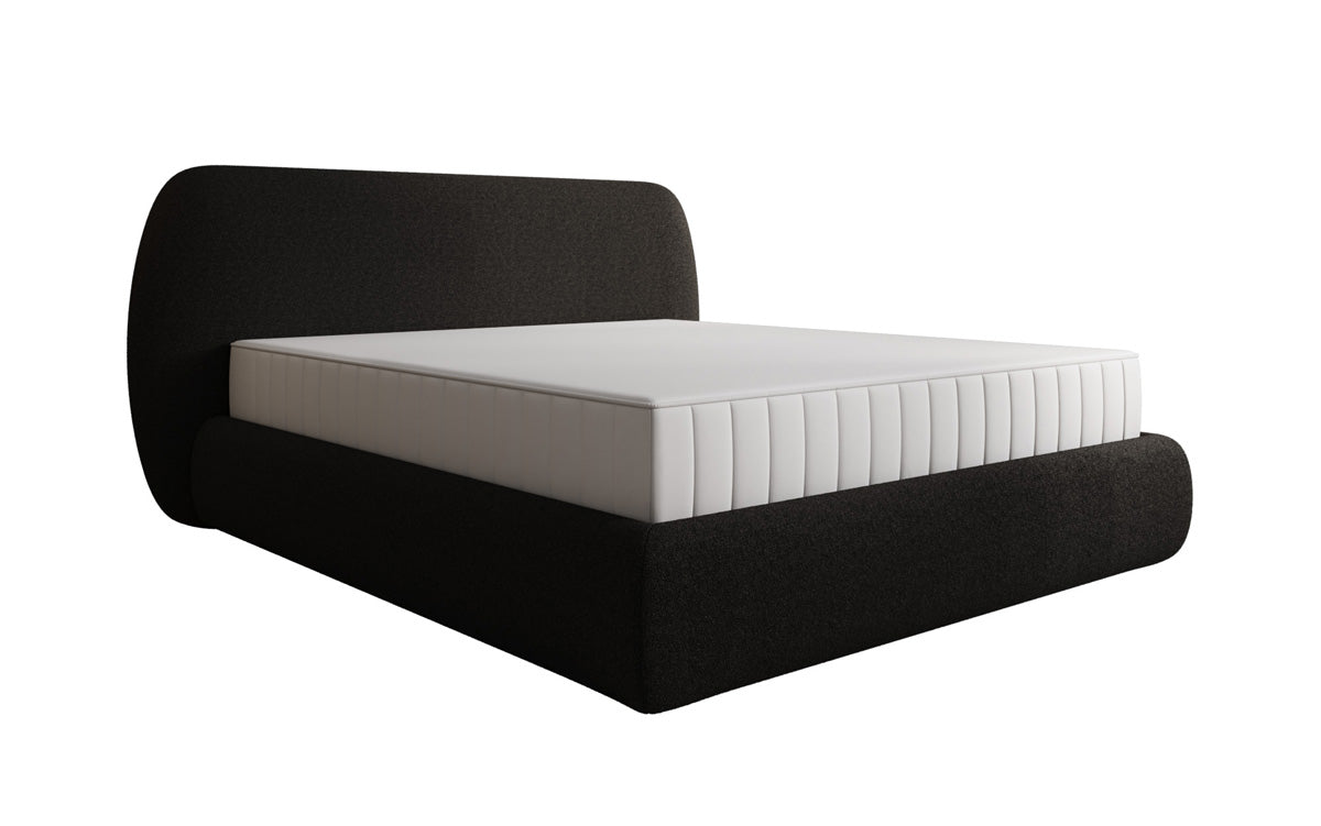 Designer gestoffeerd bed Nella in Teddystof Bouclé met opbergruimte