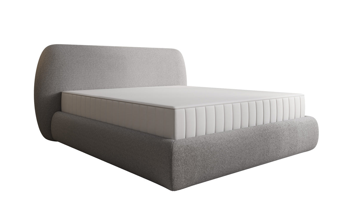 Designer gestoffeerd bed Nella in Teddystof Bouclé met opbergruimte