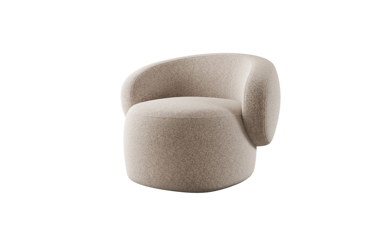 Designer bankfauteuil Kai in structuurstof - 360°-draaifunctie