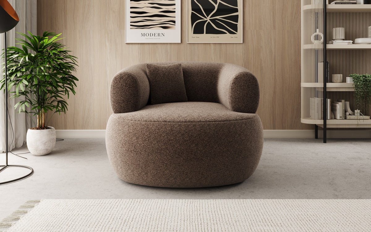 Designer-sofa-fauteuil Bao in structuurstof - 360°-draaifunctie