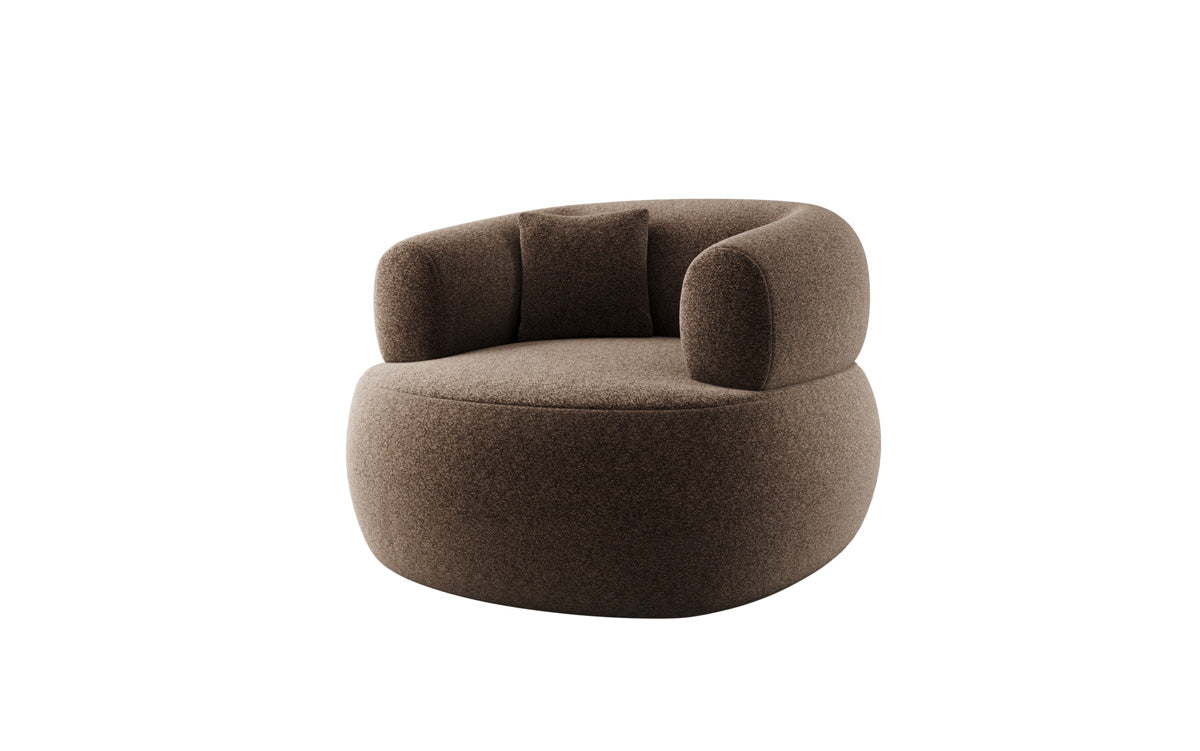 Designer-sofa-fauteuil Bao in structuurstof - 360°-draaifunctie