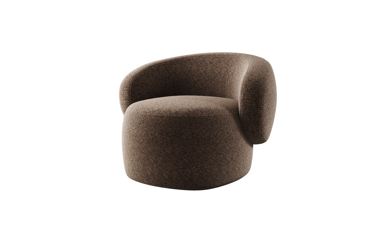 Designer bankfauteuil Kai in structuurstof - 360°-draaifunctie