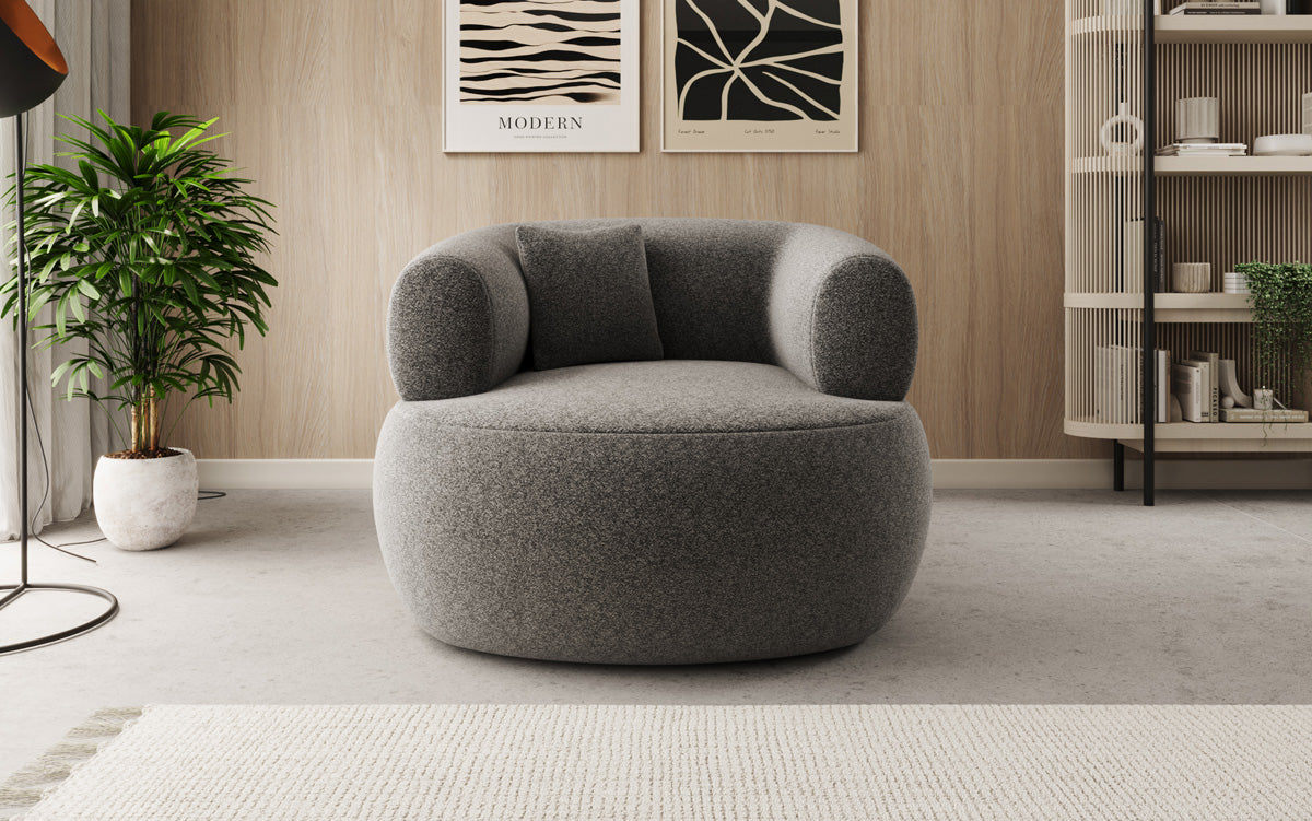 Designer-sofa-fauteuil Bao in structuurstof - 360°-draaifunctie