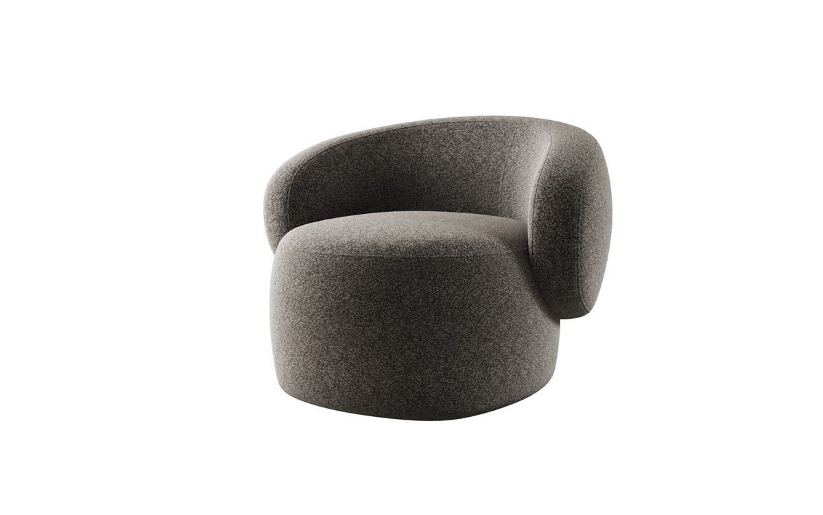 Designer bankfauteuil Kai in structuurstof - 360°-draaifunctie