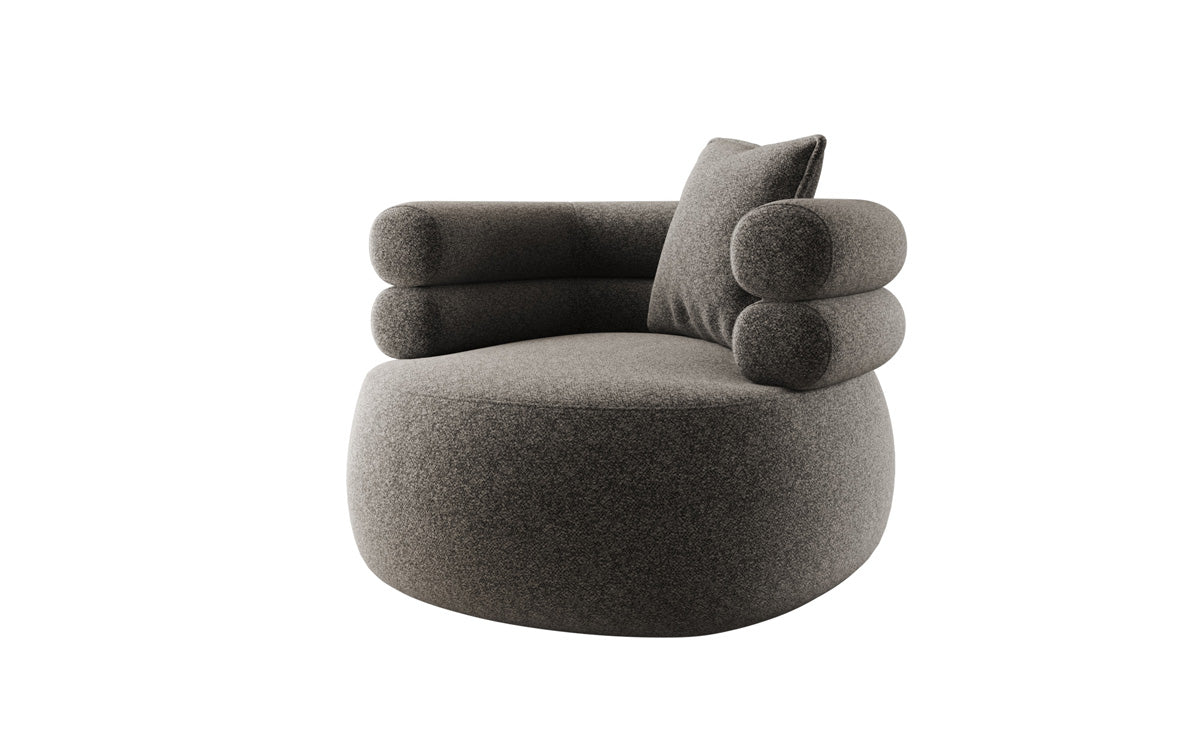 Designer-sofa-fauteuil Lio in structuurstof - 360°-draaifunctie