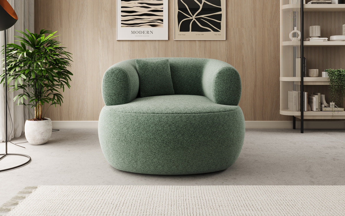 Designer-sofa-fauteuil Bao in structuurstof - 360°-draaifunctie