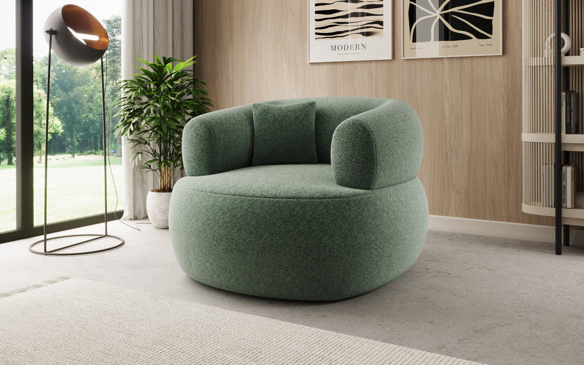 Designer-sofa-fauteuil Bao in structuurstof - 360°-draaifunctie