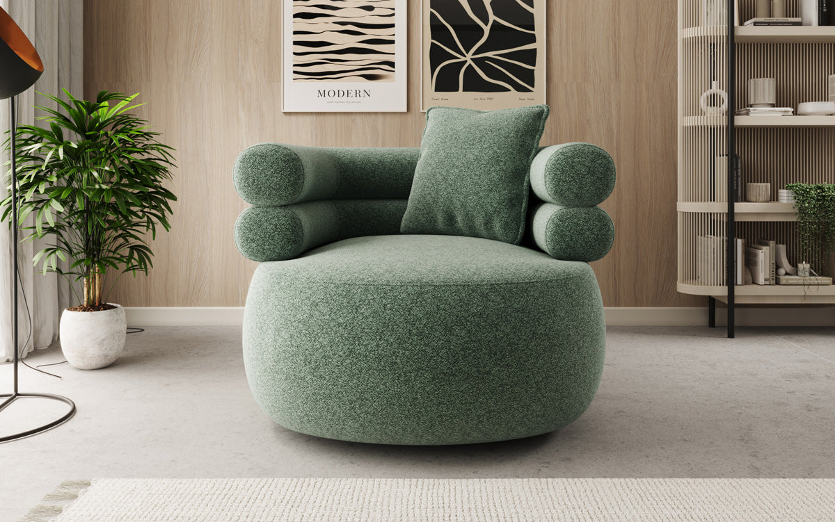 Designer-sofa-fauteuil Lio in structuurstof - 360°-draaifunctie