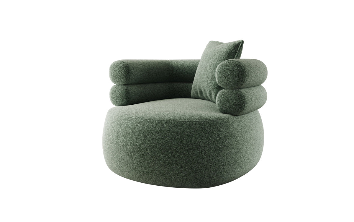 Designer-sofa-fauteuil Lio in structuurstof - 360°-draaifunctie