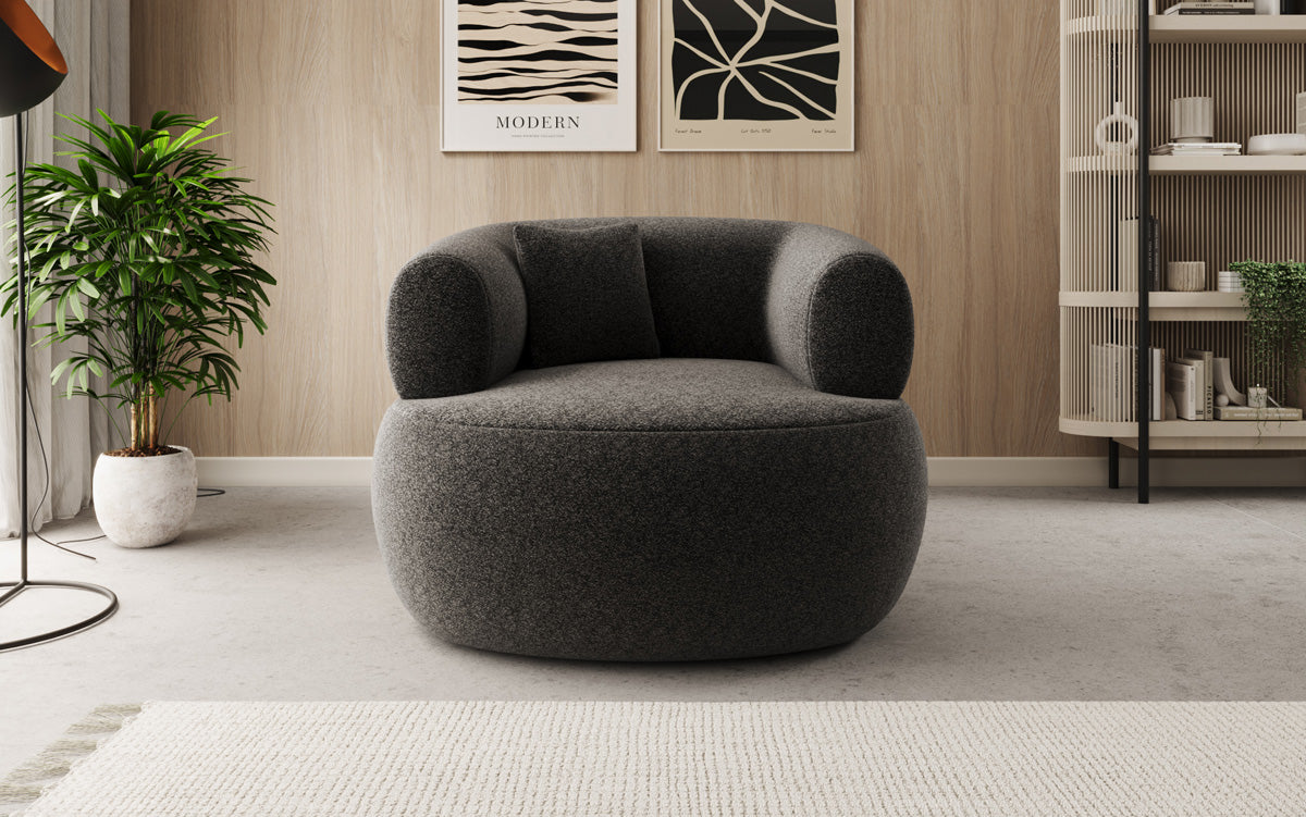 Designer-sofa-fauteuil Bao in structuurstof - 360°-draaifunctie