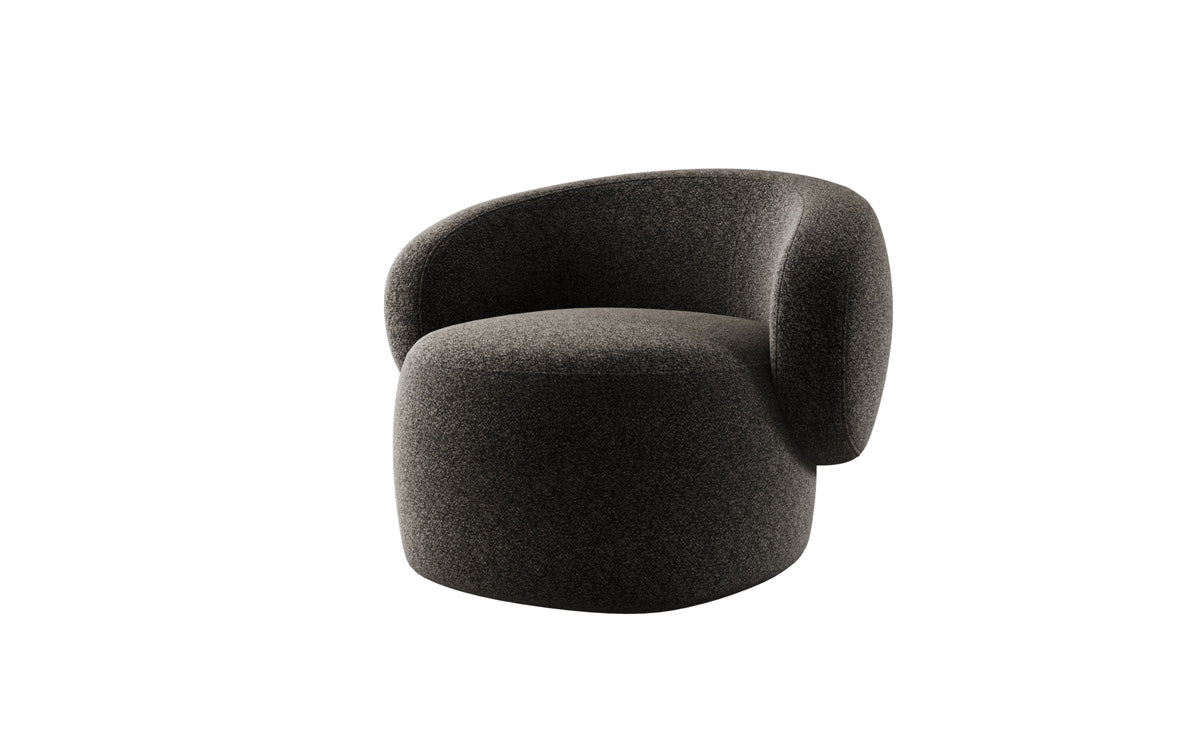 Designer bankfauteuil Kai in structuurstof - 360°-draaifunctie