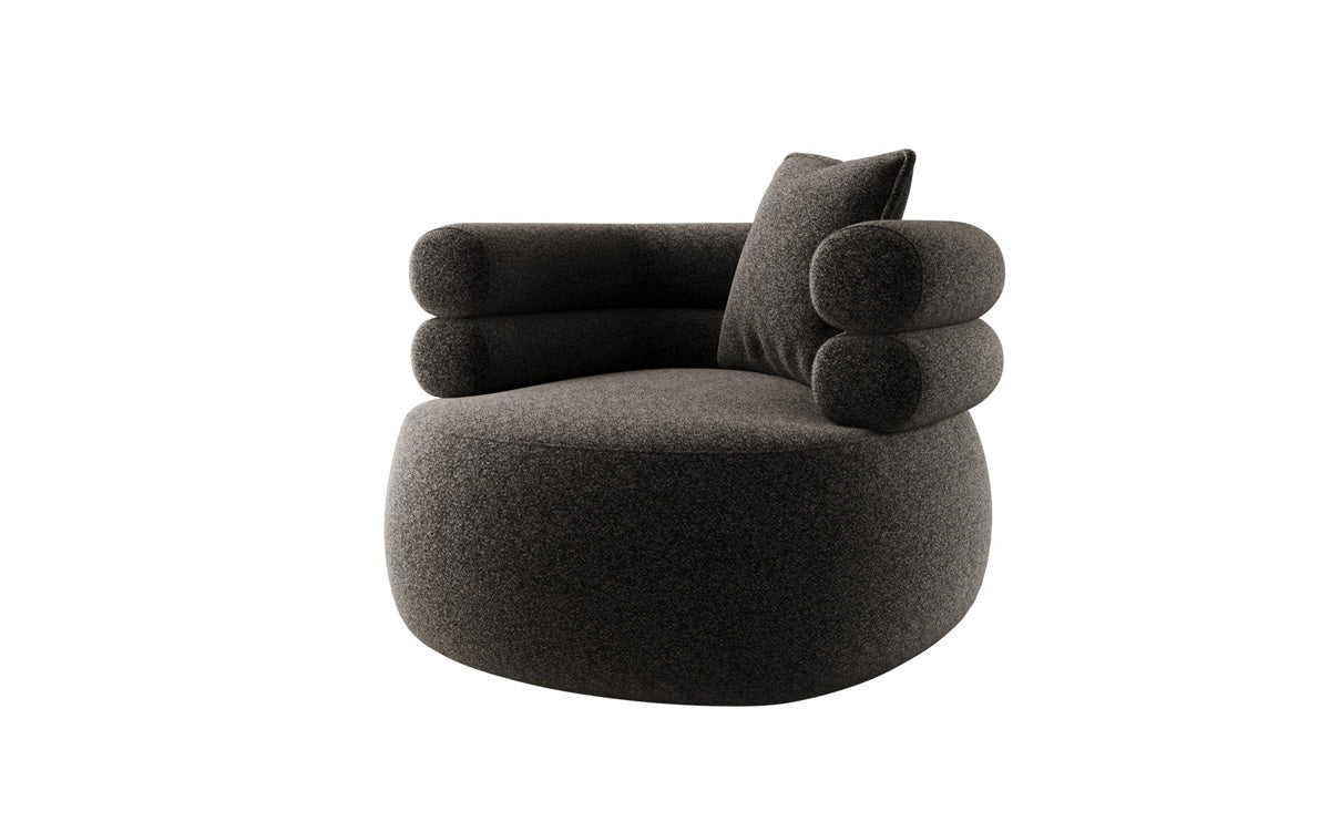 Designer-sofa-fauteuil Lio in structuurstof - 360°-draaifunctie