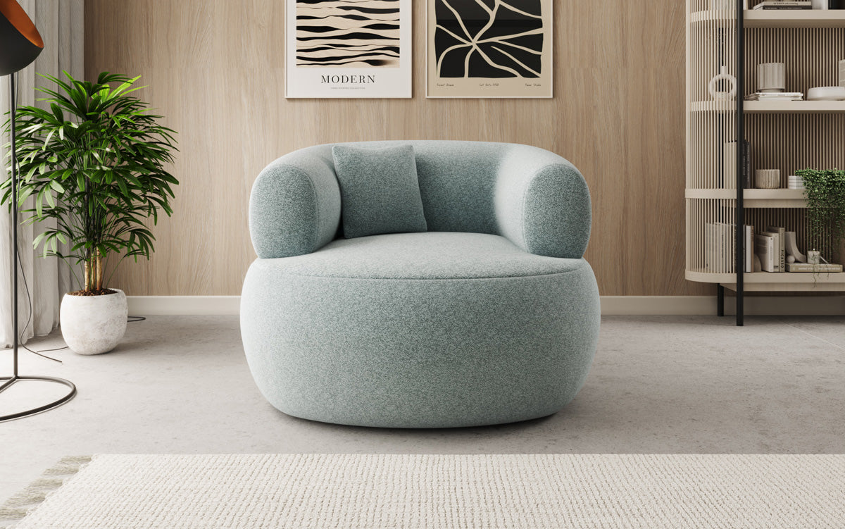 Designer-sofa-fauteuil Bao in structuurstof - 360°-draaifunctie