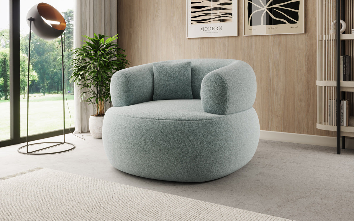 Designer-sofa-fauteuil Bao in structuurstof - 360°-draaifunctie