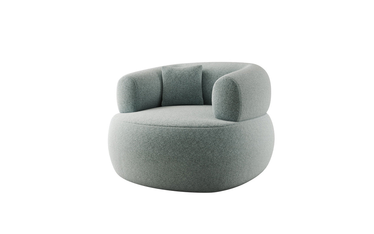 Designer-sofa-fauteuil Bao in structuurstof - 360°-draaifunctie