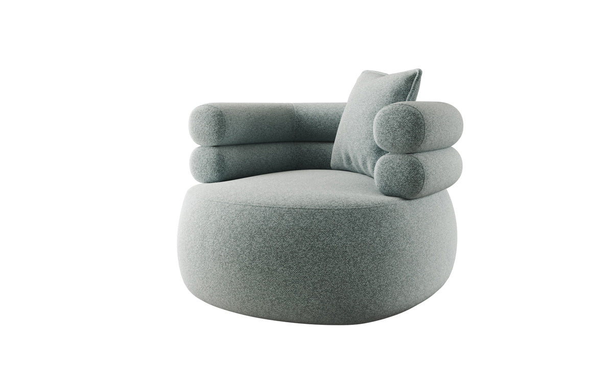 Designer-sofa-fauteuil Lio in structuurstof - 360°-draaifunctie