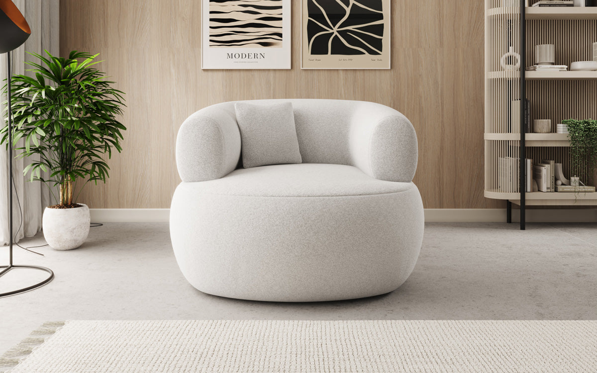 Designer-sofa-fauteuil Bao in structuurstof - 360°-draaifunctie