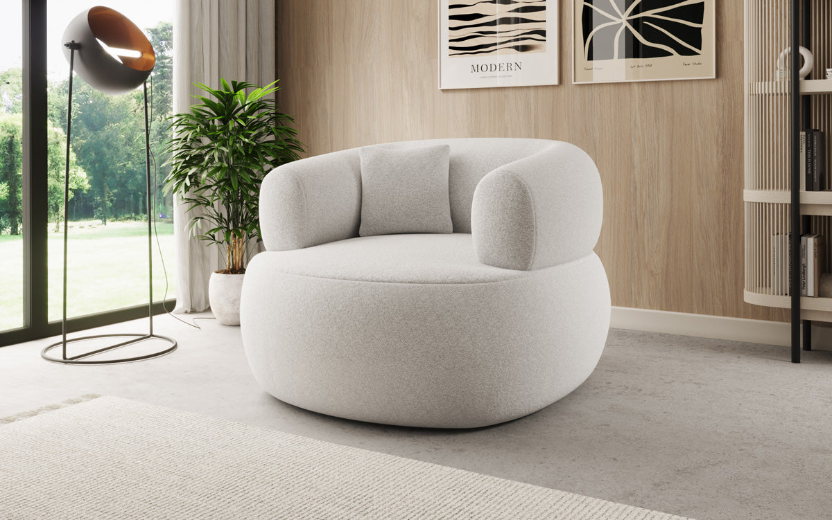 Designer-sofa-fauteuil Bao in structuurstof - 360°-draaifunctie