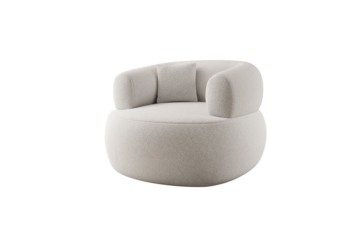 Designer-sofa-fauteuil Bao in structuurstof - 360°-draaifunctie