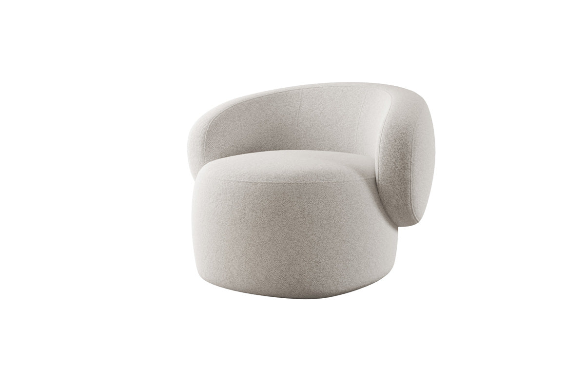 Designer bankfauteuil Kai in structuurstof - 360°-draaifunctie