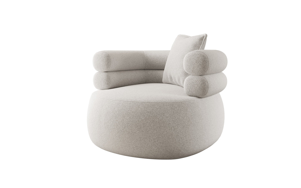 Designer-sofa-fauteuil Lio in structuurstof - 360°-draaifunctie