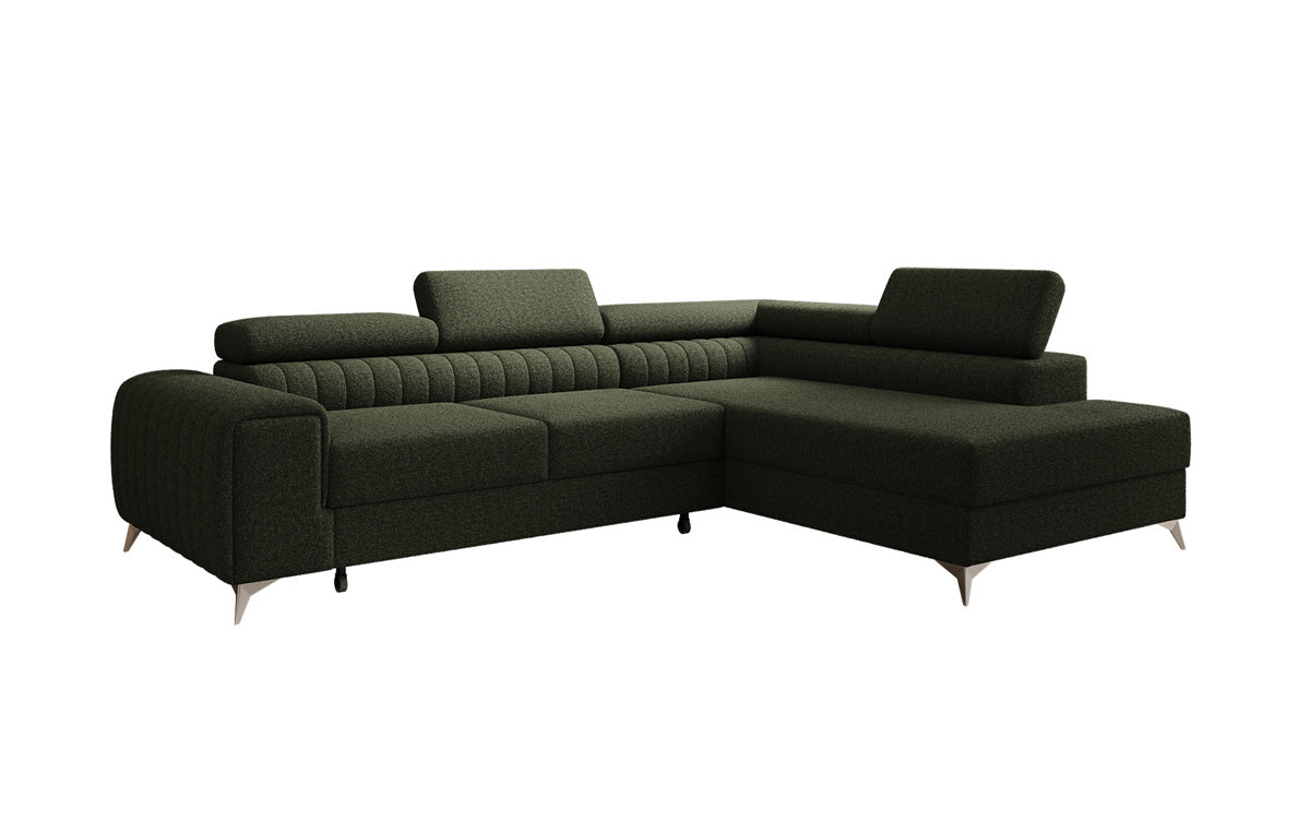 Designer-hoekbank Aurea met slaap- en uitklapfunctie in Bouclé