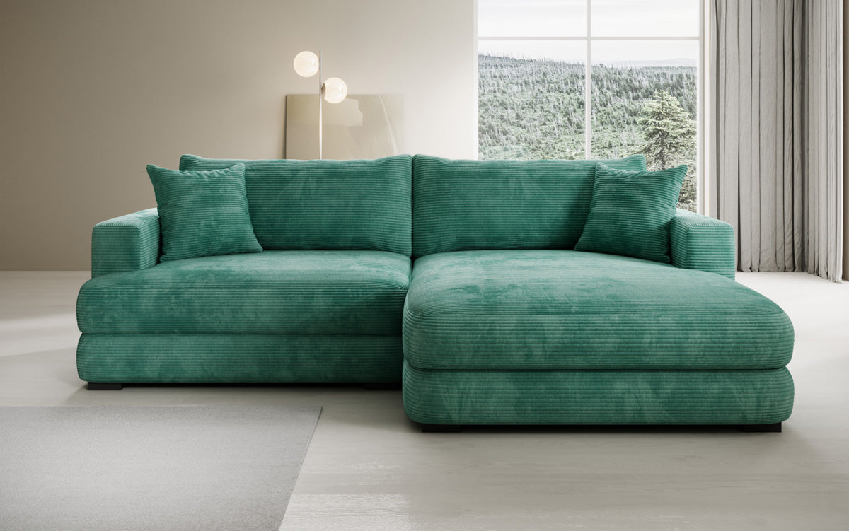 Designer-hoekbank Lima in Ribstof