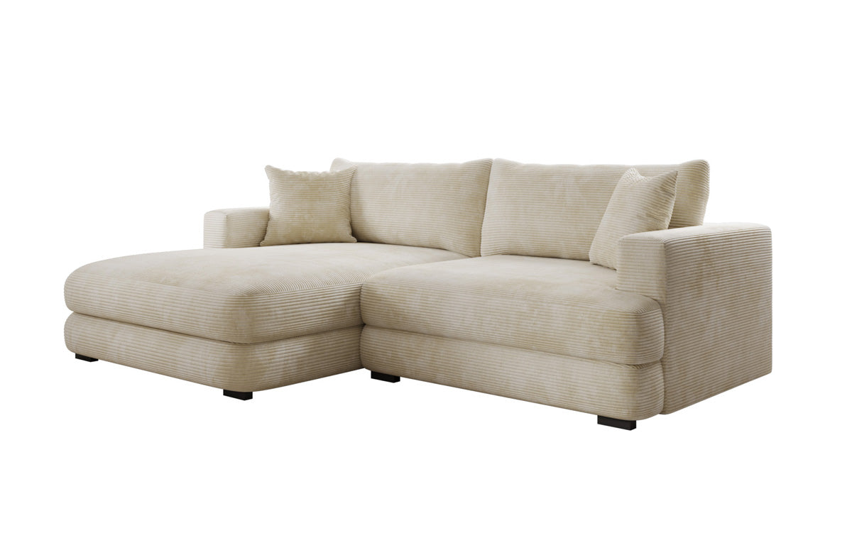 Designer-hoekbank Lima in Ribstof