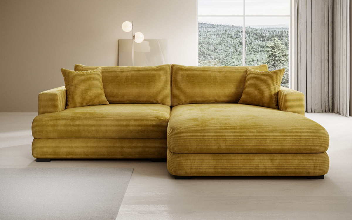 Designer-hoekbank Lima in Ribstof