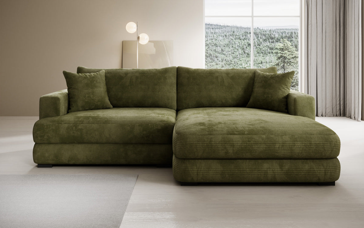 Designer-hoekbank Lima in Ribstof