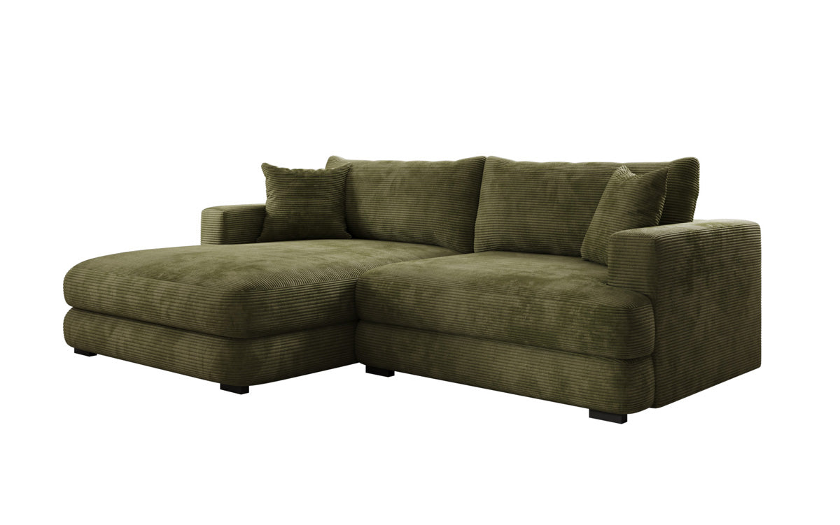 Designer-hoekbank Lima in Ribstof