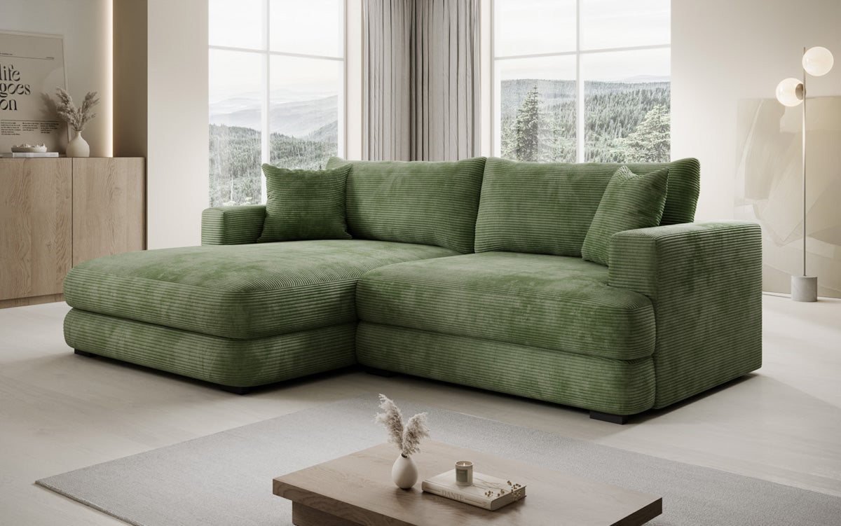 Designer-hoekbank Lima in Ribstof