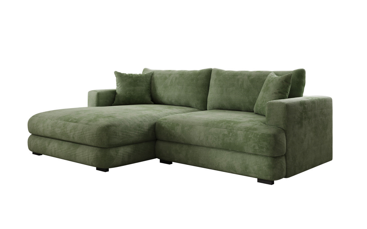 Designer-hoekbank Lima in Ribstof