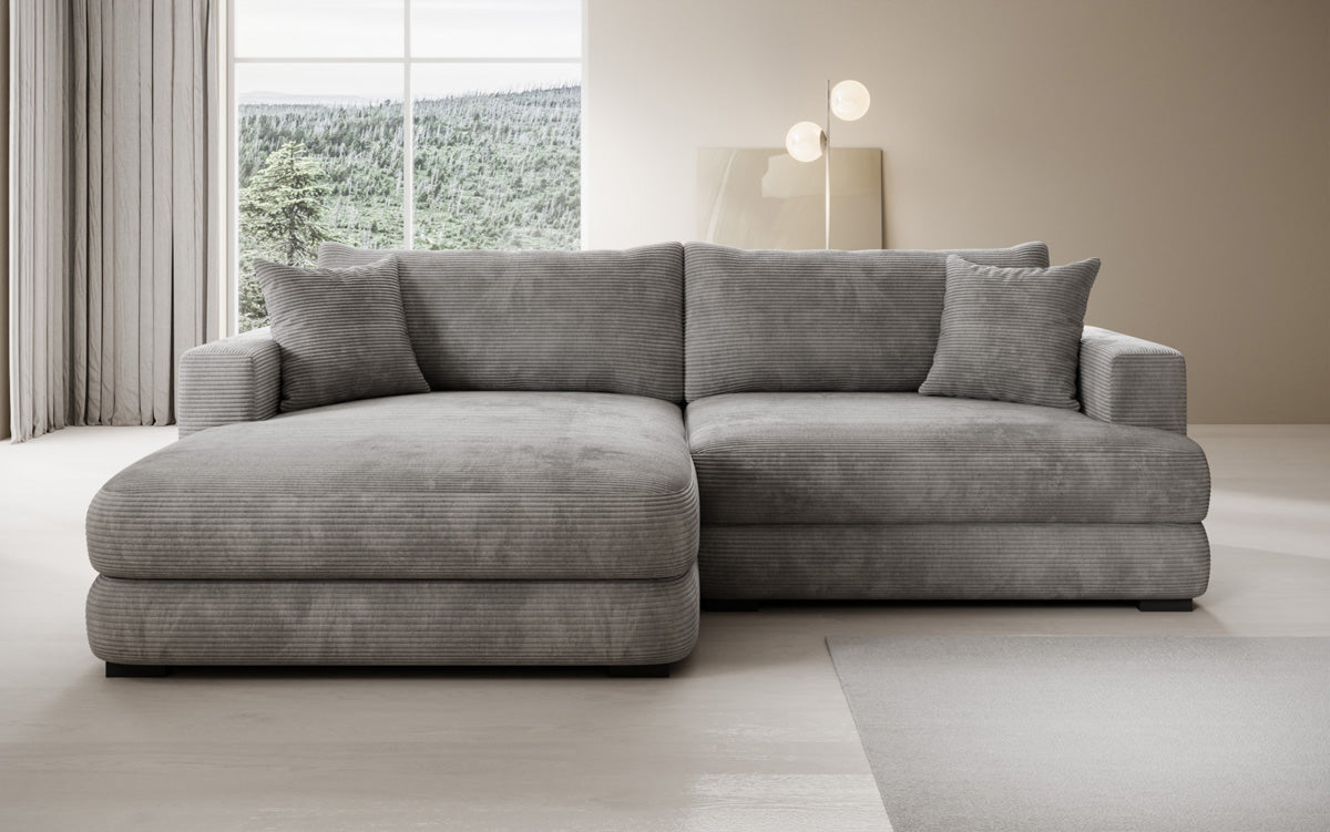 Designer-hoekbank Lima in Ribstof