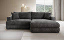 Designer-hoekbank Lima in Ribstof