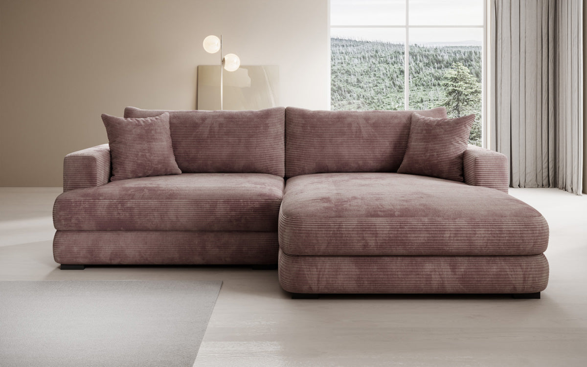 Designer-hoekbank Lima in Ribstof