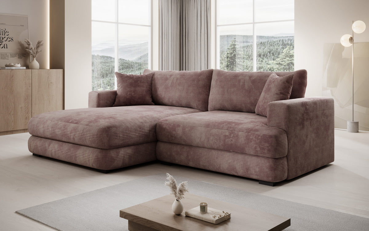 Designer-hoekbank Lima in Ribstof