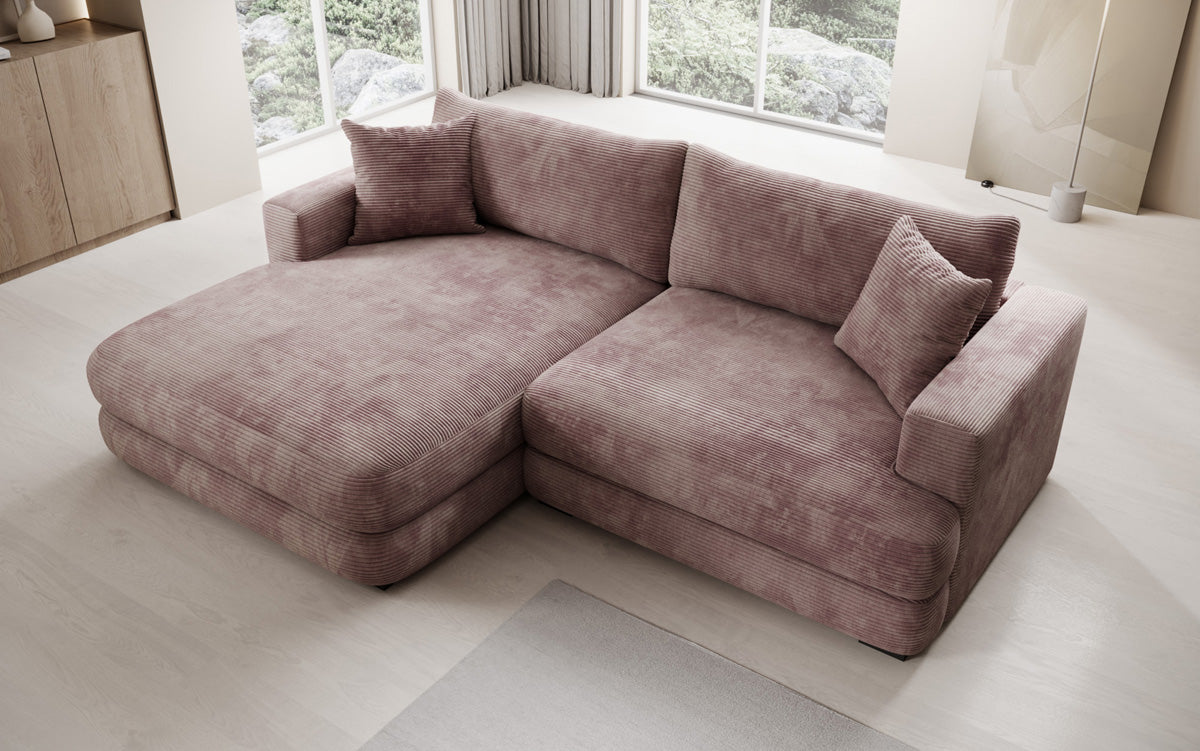 Designer-hoekbank Lima in Ribstof