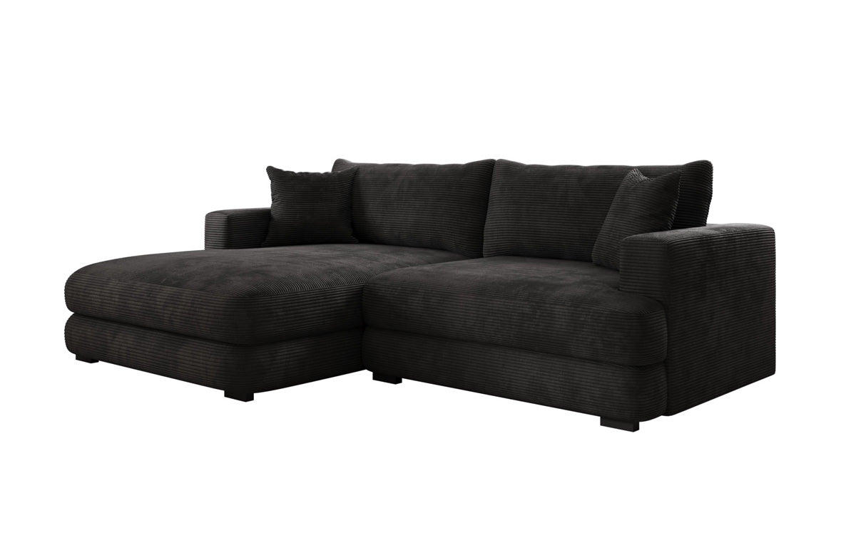 Designer-hoekbank Lima in Ribstof