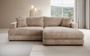 Designer-hoekbank Lima in Ribstof