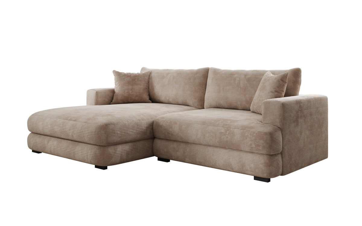 Designer-hoekbank Lima in Ribstof