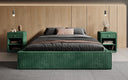 Designer gestoffeerd bed Base met opbergruimte zonder hoofdbord in Ribstof