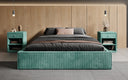 Designer gestoffeerd bed Base met opbergruimte zonder hoofdbord in Ribstof