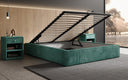 Designer gestoffeerd bed Base met opbergruimte zonder hoofdbord in Ribstof