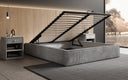 Designer gestoffeerd bed Base met opbergruimte zonder hoofdbord in Ribstof