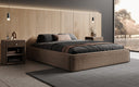 Designer gestoffeerd bed Base met opbergruimte zonder hoofdbord in structuurstof