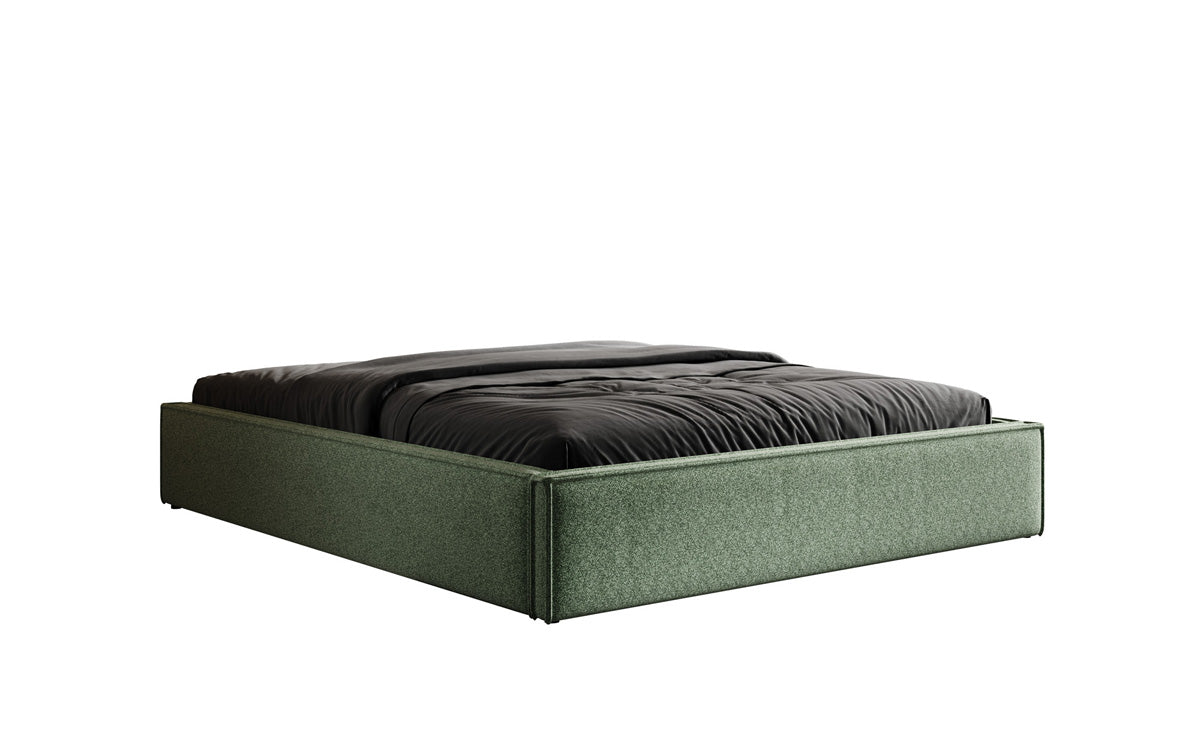 Designer gestoffeerd bed Base met opbergruimte zonder hoofdbord in structuurstof