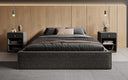 Designer gestoffeerd bed Base met opbergruimte zonder hoofdbord in structuurstof