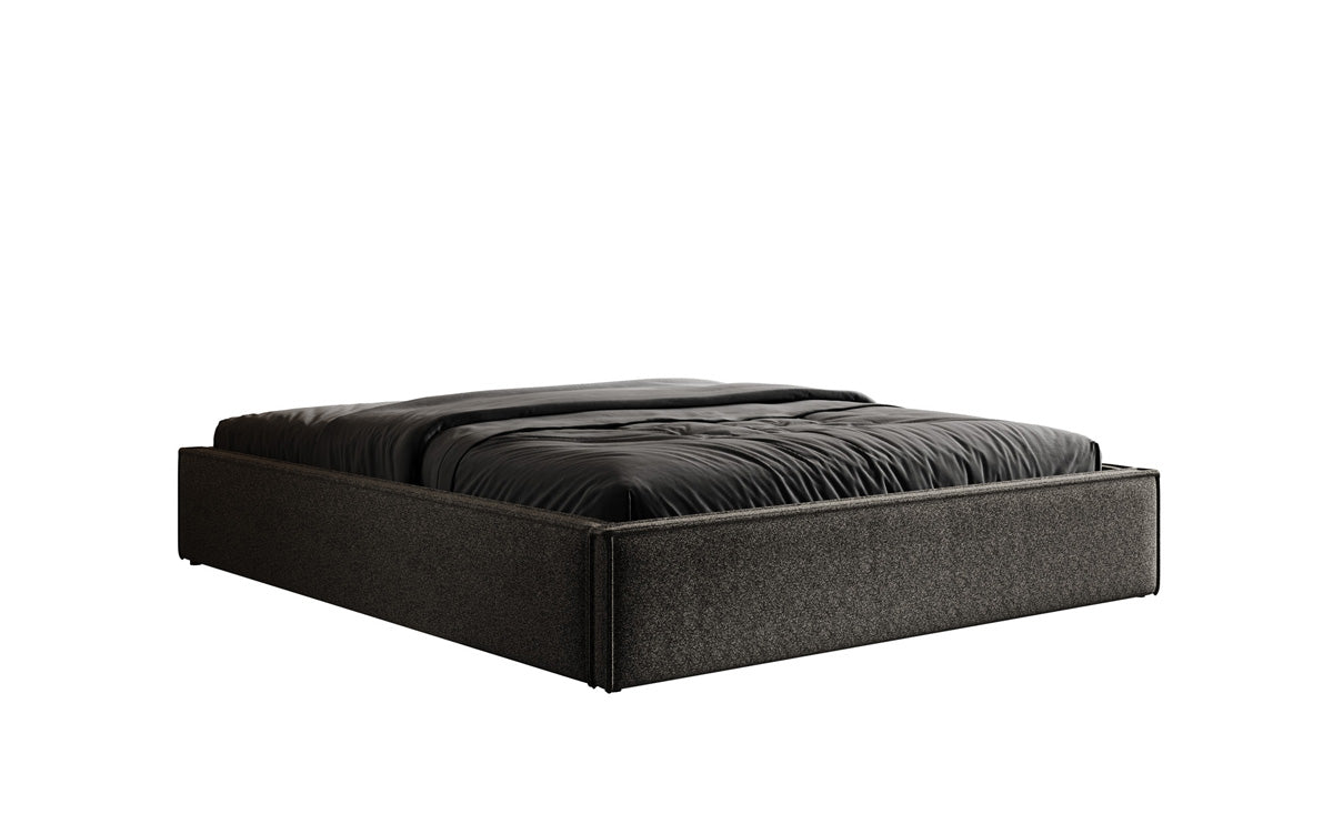 Designer gestoffeerd bed Base met opbergruimte zonder hoofdbord in structuurstof