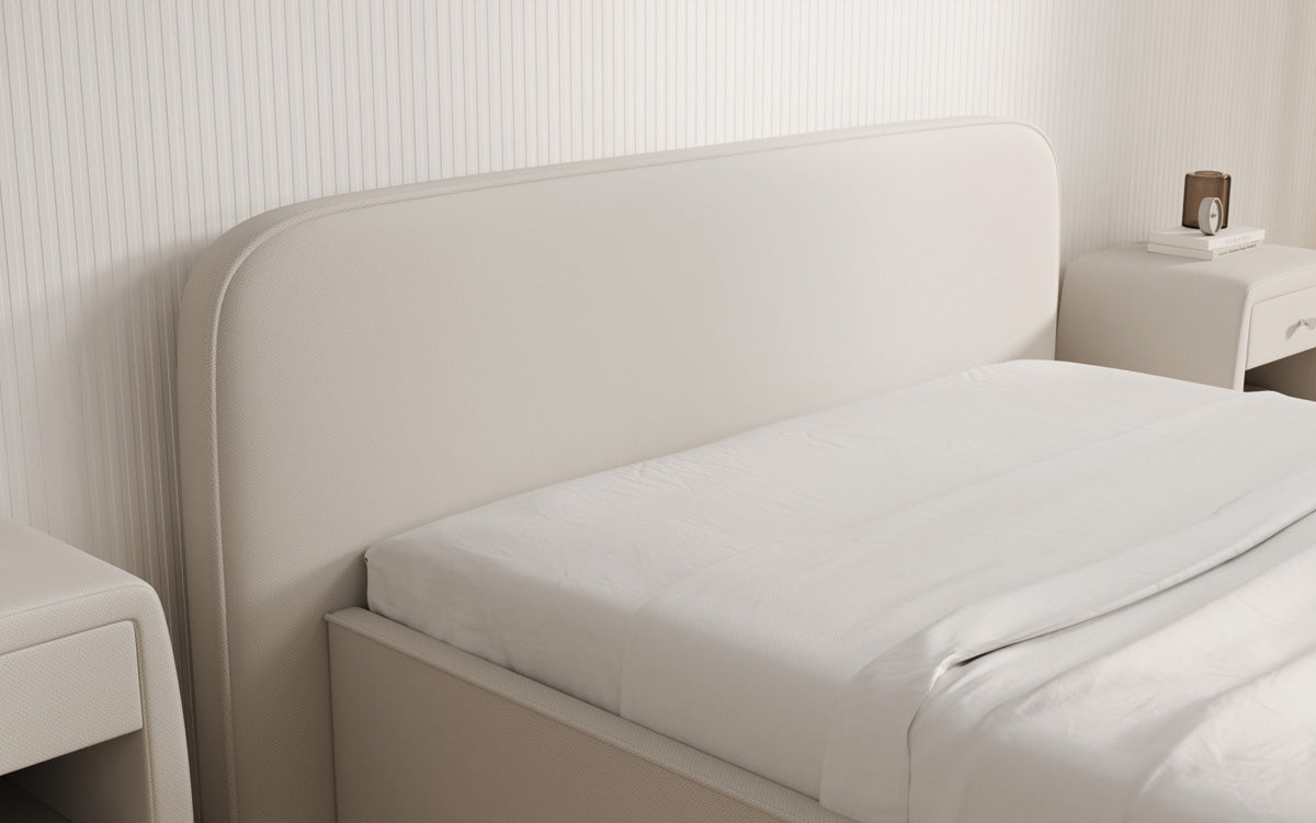 Designer gestoffeerd bed Nola in Stof met opbergruimte